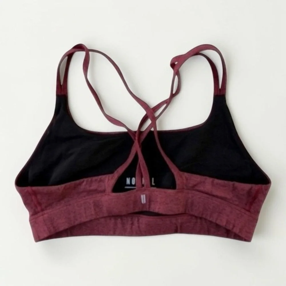 NOBULL Sports Bra XL Wine Heather Crossback